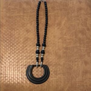 Elegant Black Beaded Necklace